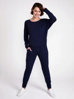 Asquith Long Sleeve Batwing - Navy