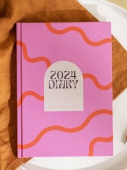 Once Upon A Tuesday A5 Hardcover 2024 Diary - Pink & Red