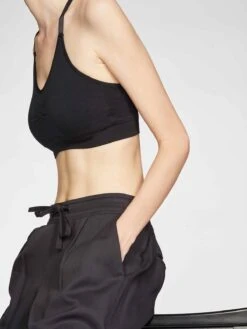 Thought Recycled Nylon Seamless Bralet - Black -Clothing Shop WAC5052 BLACK Renata Recycled Nylon Seamless Bralette in Black 3
