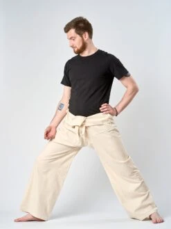 Yogamatters Thai Fisherman's Organic Cotton Trousers - Natural - Tall