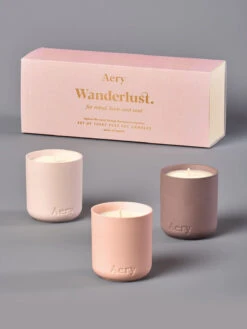 Aery Fernweh Collection Wanderlust Votive Candle Gift Set Of 3 -Clothing Shop cKWe1KNc